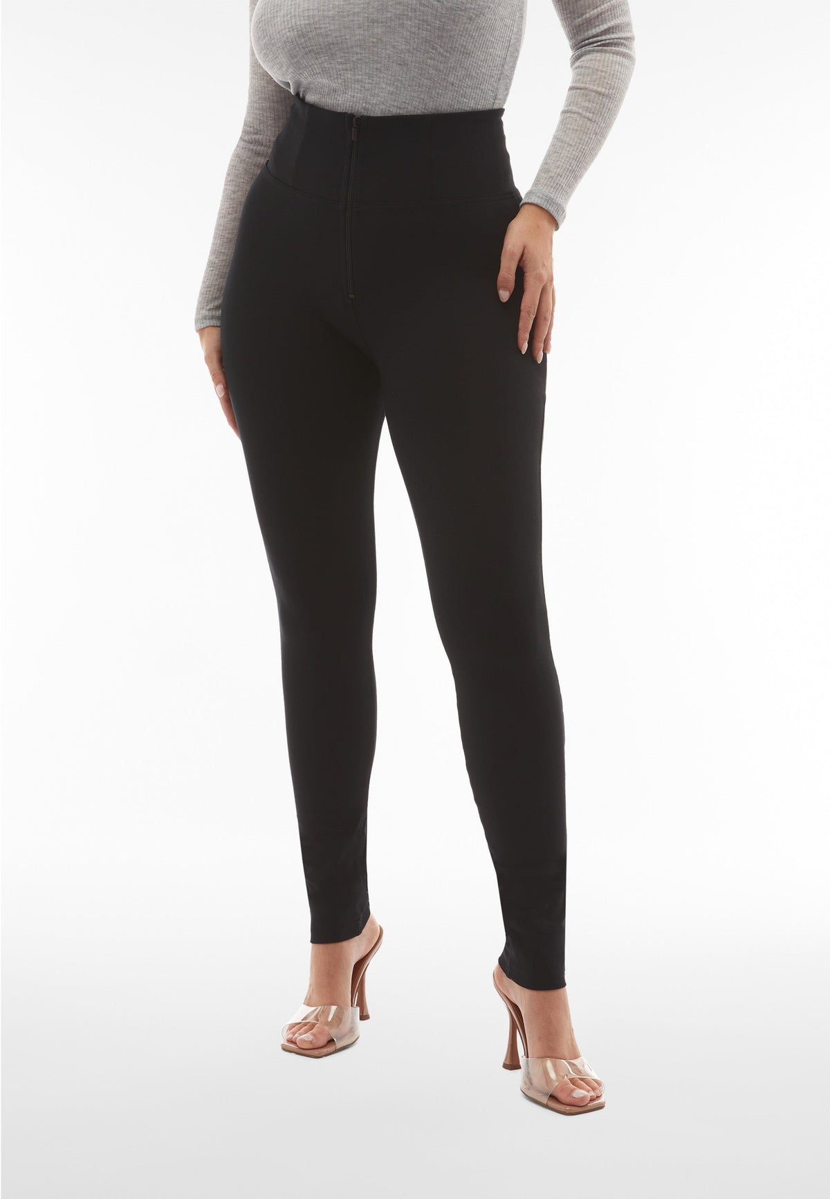 Black Skinny Shaping Trousers – Extra High Waist, Full Length – view 6