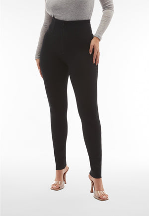 Black Skinny Shaping Trousers – Extra High Waist, Full Length – view 6
