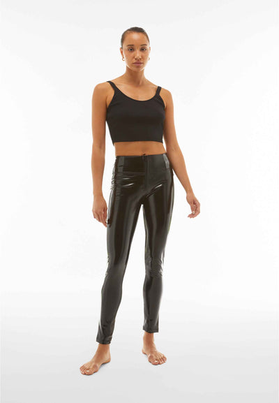 Limited Edition Latex High-Shine Black High-Rise Leather Pants Full Length LAST SIZE CLEARANCE