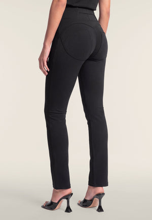 Black Petite Cropped Bootcut Trousers – High Waist – view 3