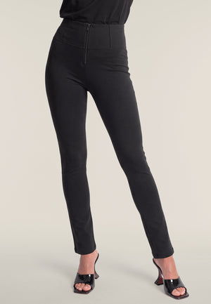 Black Petite Cropped Bootcut Trousers – High Waist – view 4