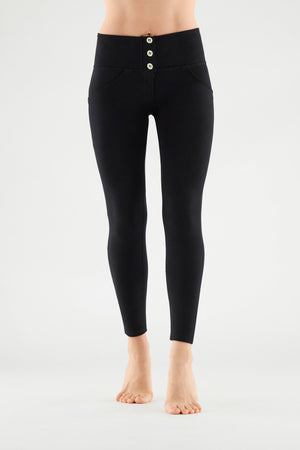 Black 3 Button Skinny Trousers – High Waist, Ankle Length – view 2