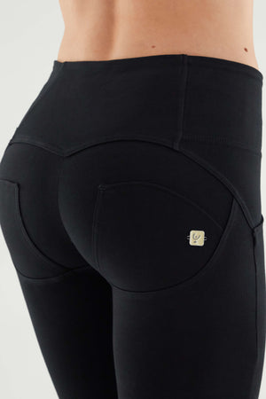Black 3 Button Skinny Trousers – High Waist, Ankle Length – view 3