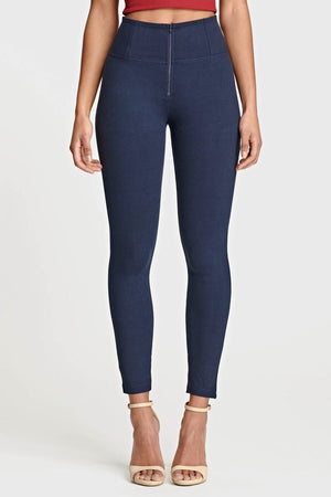 Navy Skinny Shaping Trousers – High Waist, Ankle Length – view 6