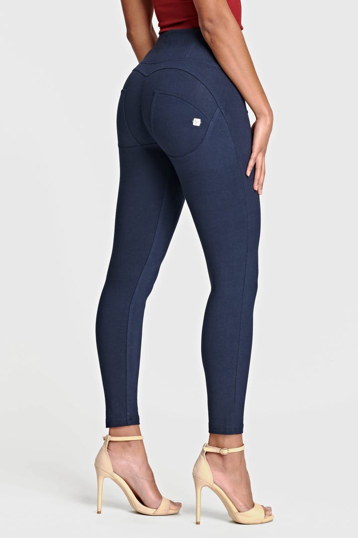 Navy Skinny Shaping Trousers – High Waist, Ankle Length – view 2