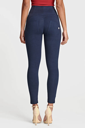 Navy Skinny Shaping Trousers – High Waist, Ankle Length – view 5