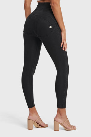Black Denim Front Pocket Shaping Jeans – Extra High Waist, Ankle Length – view 4
