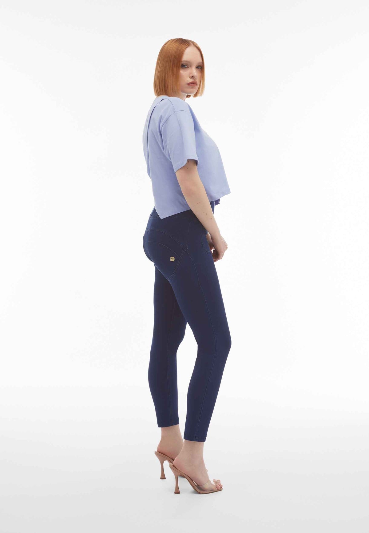 Dark Denim Front Pocket Shaping Jeans – Extra High Waist, Ankle Length – view 6
