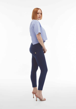Dark Denim Front Pocket Shaping Jeans – Extra High Waist, Ankle Length – view 6