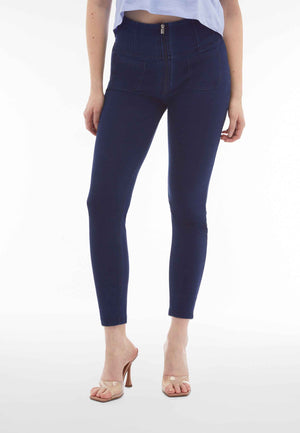 Dark Denim Front Pocket Shaping Jeans – Extra High Waist, Ankle Length – view 8