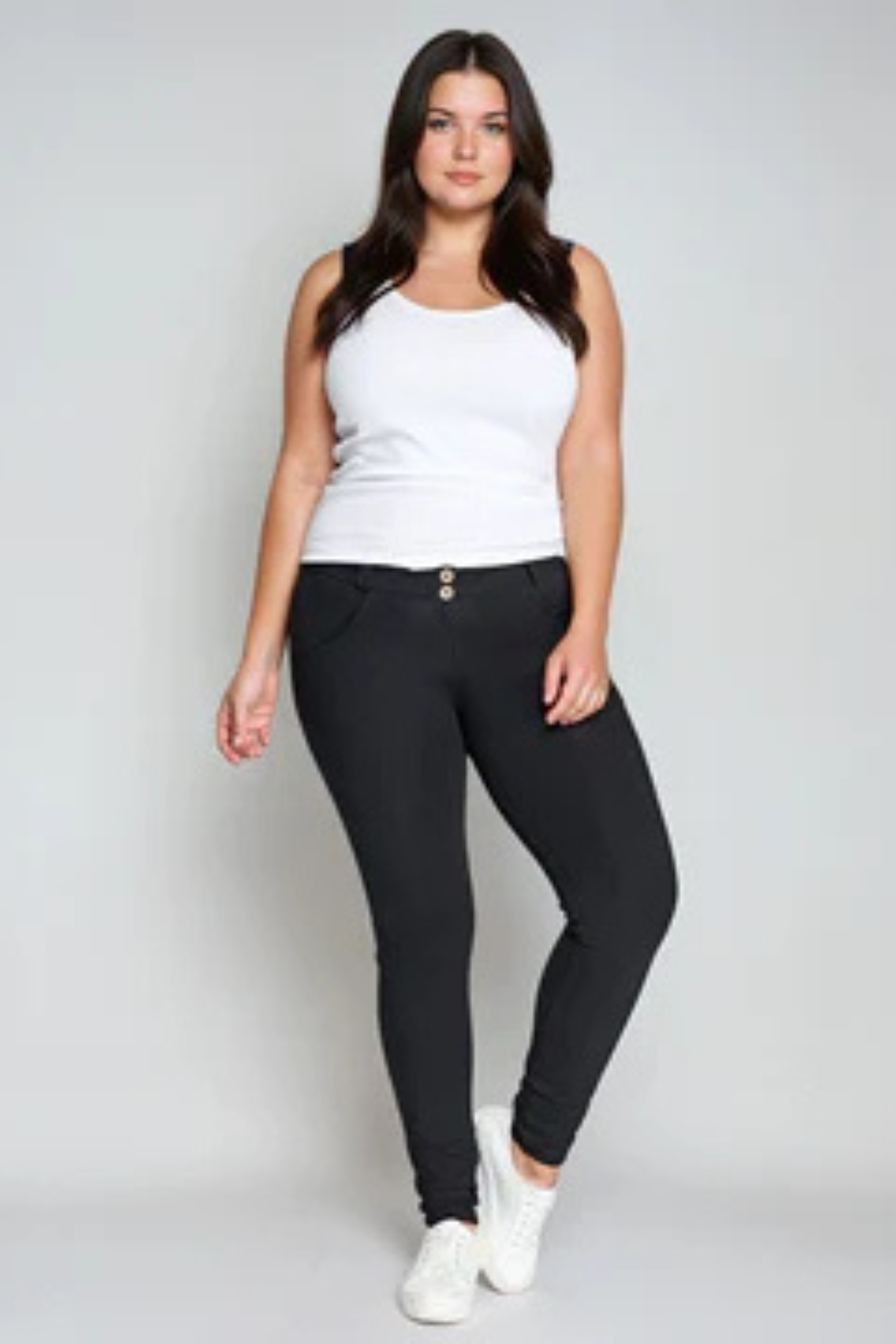 Black Skinny Shaping Trousers – Mid Rise, Full Length