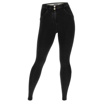 Curvy Black Denim Black Stitch Mid Rise Ankle Length LAST SIZE CLEARANCE