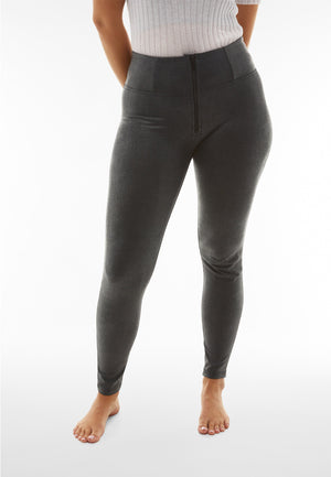 Snake Print Faux Leather Trousers – High Waist, Full Length – view 3