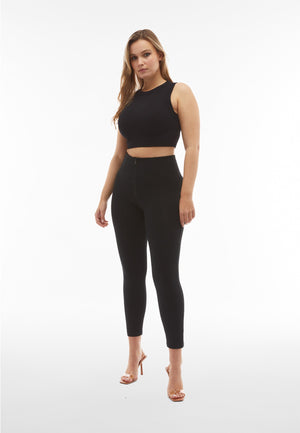 Black Skinny Shaping Trousers – High Waist, Ankle Length – view 4