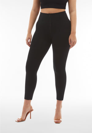 Black Skinny Shaping Trousers – High Waist, Ankle Length – view 2