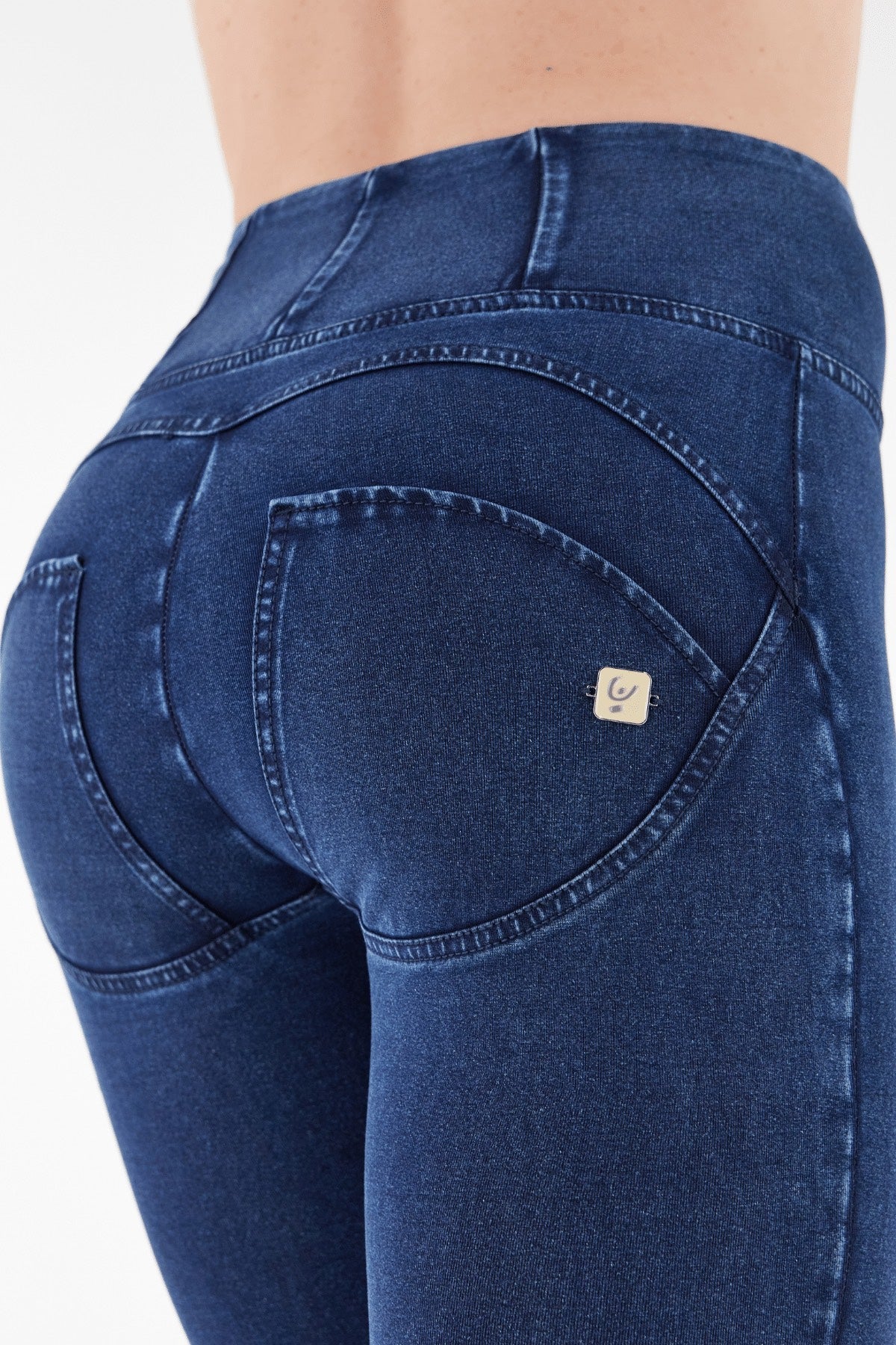Dark Denim Blue Stitch High Rise Organic Super Skinny