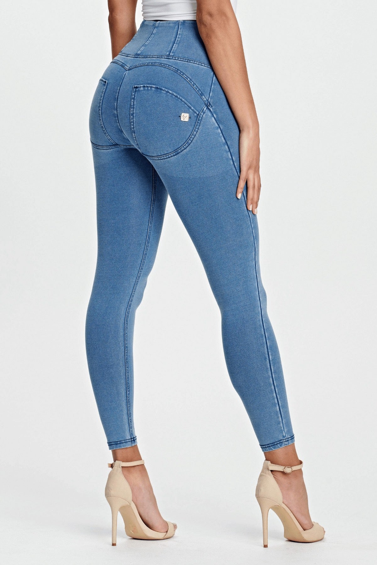 Super High Light Denim Blue Stitch Organic Super Skinny