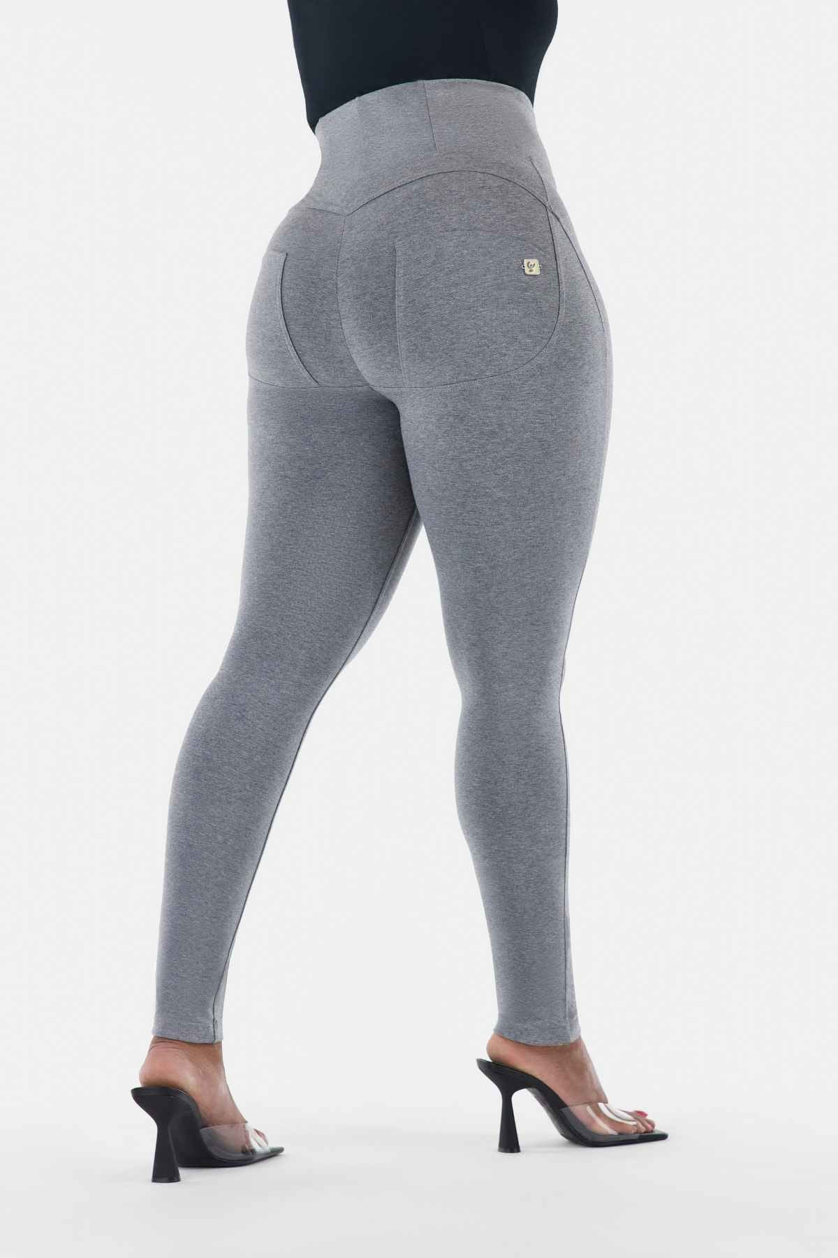 Curvy Ankle Length Mélange Grey High Rise Organic Cotton