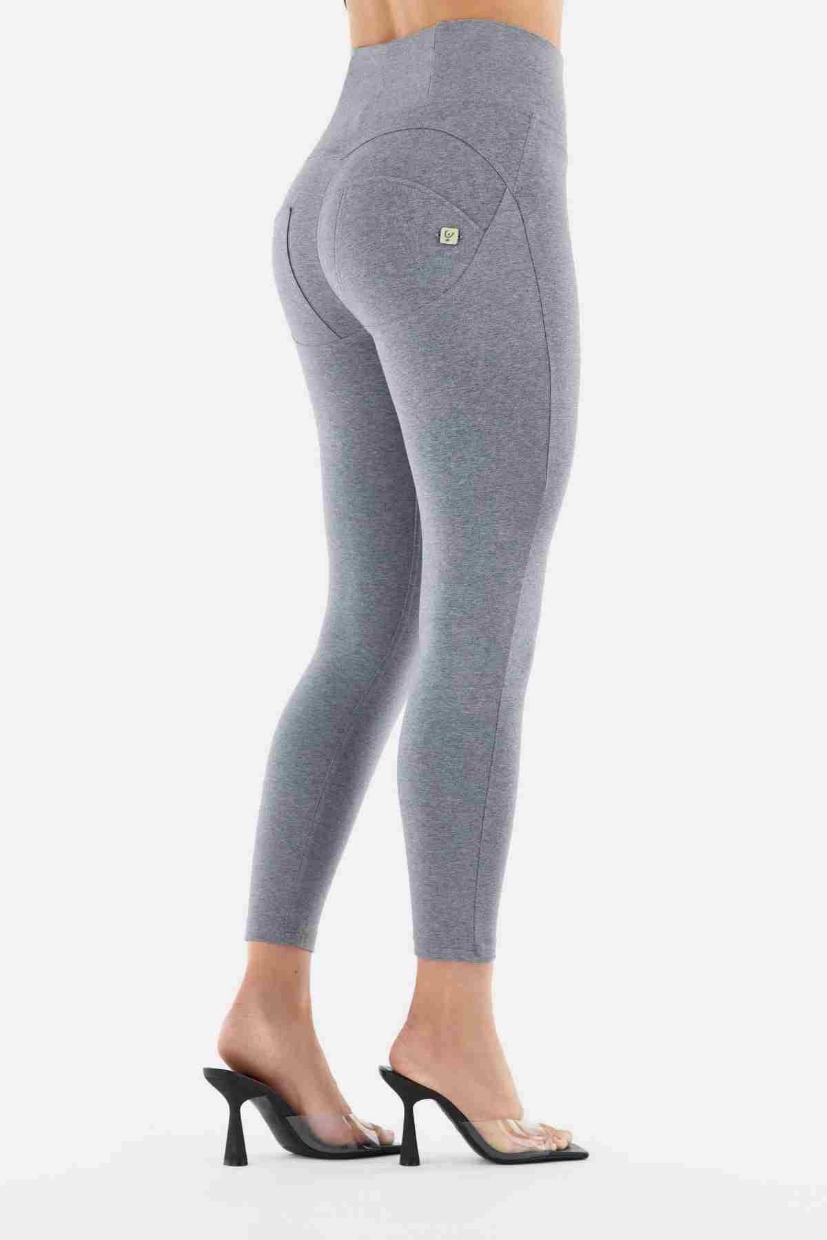 Ankle Length Mélange Grey Basic Curvy High Rise Organic