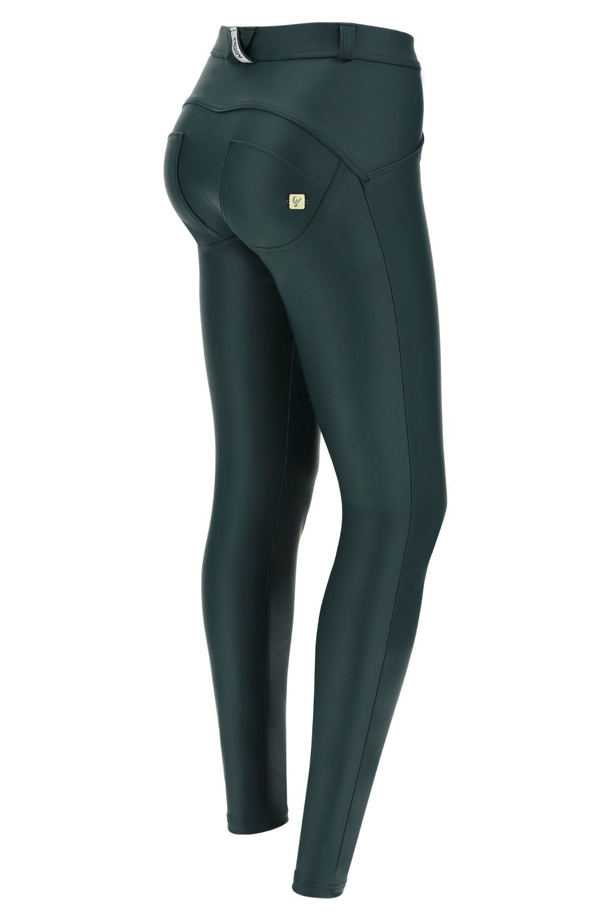 FAUX LEATHER MID RISE BOTTLE GREEN