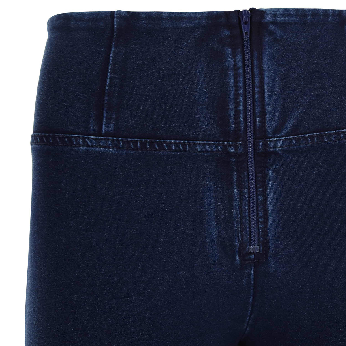 ANKLE LEG DARK DENIM BLUE STITCH HIGH RISE