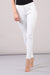 SKINNY FAUX LEATHER MID RISE WHITE