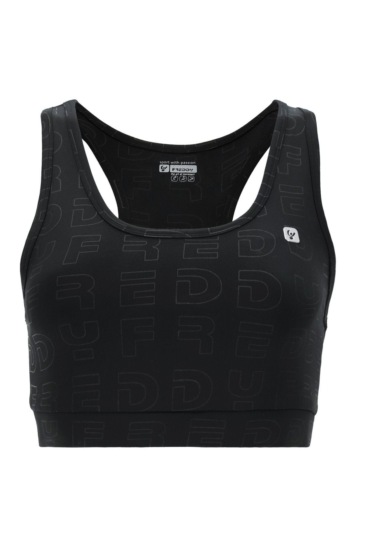 BLACK LOGO ACTIVE SPORTS BRA